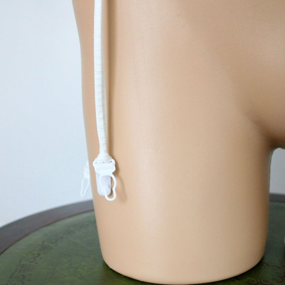 Fredericks of Hollywood Bustier Size 38 Garter Straps White Blue Ribbons B49 - Picture 9 of 14